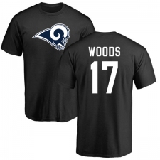 NFL Nike Los Angeles Rams #17 Robert Woods Black Name & Number Logo T-Shirt