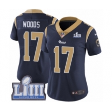Women's Nike Los Angeles Rams #17 Robert Woods Navy Blue Team Color Vapor Untouchable Limited Player Super Bowl LIII Bound NFL Jersey