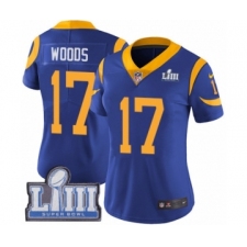 Women's Nike Los Angeles Rams #17 Robert Woods Royal Blue Alternate Vapor Untouchable Limited Player Super Bowl LIII Bound NFL Jersey
