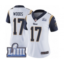 Women's Nike Los Angeles Rams #17 Robert Woods White Vapor Untouchable Limited Player Super Bowl LIII Bound NFL Jersey