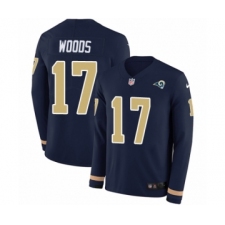 Youth Nike Los Angeles Rams #17 Robert Woods Limited Navy Blue Therma Long Sleeve NFL Jersey