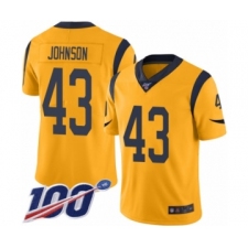 Men's Los Angeles Rams #43 John Johnson Limited Gold Rush Vapor Untouchable 100th Season Football Jersey