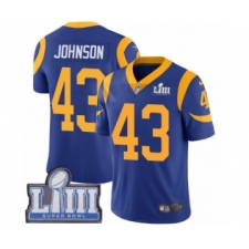 Men's Nike Los Angeles Rams #43 John Johnson Royal Blue Alternate Vapor Untouchable Limited Player Super Bowl LIII Bound NFL Jersey