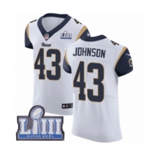 Men's Nike Los Angeles Rams #43 John Johnson White Vapor Untouchable Elite Player Super Bowl LIII Bound NFL Jersey