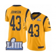 Youth Nike Los Angeles Rams #43 John Johnson Limited Gold Rush Vapor Untouchable Super Bowl LIII Bound NFL Jersey