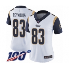 Women's Los Angeles Rams #83 Josh Reynolds White Vapor Untouchable Limited Player 100th Season Football Jersey