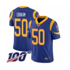 Men's Los Angeles Rams #50 Samson Ebukam Royal Blue Alternate Vapor Untouchable Limited Player 100th Season Football Jersey