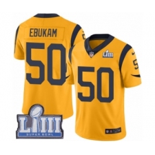 Men's Nike Los Angeles Rams #50 Samson Ebukam Limited Gold Rush Vapor Untouchable Super Bowl LIII Bound NFL Jersey