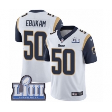 Men's Nike Los Angeles Rams #50 Samson Ebukam White Vapor Untouchable Limited Player Super Bowl LIII Bound NFL Jersey