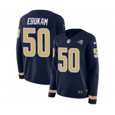 Women's Nike Los Angeles Rams #50 Samson Ebukam Limited Navy Blue Therma Long Sleeve NFL Jersey