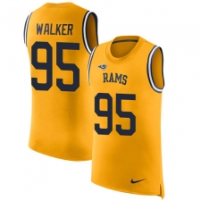 Men's Nike Los Angeles Rams #95 Tyrunn Walker Limited Gold Rush Player Name & Number Tank Top NFL Jersey
