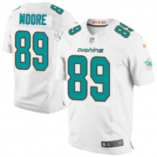 Men's Nike Miami Dolphins #89 Nat Moore Elite White NFL Jersey