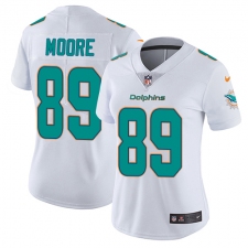 Women's Nike Miami Dolphins #89 Nat Moore Elite White NFL Jersey