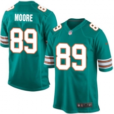 Youth Nike Miami Dolphins #89 Nat Moore Game Aqua Green Alternate NFL Jersey