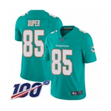 Men's Miami Dolphins #85 Mark Duper Aqua Green Team Color Vapor Untouchable Limited Player 100th Season Football Jersey