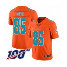 Men's Miami Dolphins #85 Mark Duper Limited Orange Inverted Legend 100th Season Football Jersey