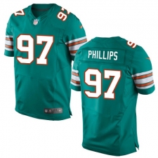 Men's Nike Miami Dolphins #97 Jordan Phillips Elite Aqua Green Alternate NFL Jersey