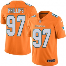 Youth Nike Miami Dolphins #97 Jordan Phillips Limited Orange Rush Vapor Untouchable NFL Jersey