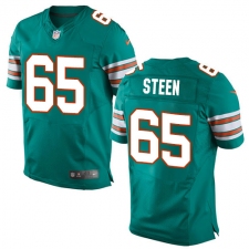 Men's Nike Miami Dolphins #65 Anthony Steen Elite Aqua Green Alternate NFL Jersey