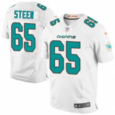 Men's Nike Miami Dolphins #65 Anthony Steen Elite White NFL Jersey