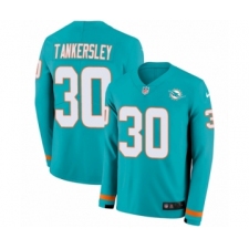 Youth Nike Miami Dolphins #30 Cordrea Tankersley Limited Aqua Therma Long Sleeve NFL Jersey