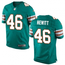 Men's Nike Miami Dolphins #46 Neville Hewitt Elite Aqua Green Alternate NFL Jersey