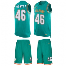 Men's Nike Miami Dolphins #46 Neville Hewitt Limited Aqua Green Tank Top Suit NFL Jersey