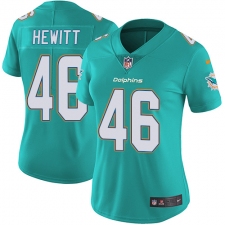 Women's Nike Miami Dolphins #46 Neville Hewitt Aqua Green Team Color Vapor Untouchable Limited Player NFL Jersey