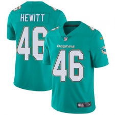 Youth Nike Miami Dolphins #46 Neville Hewitt Aqua Green Team Color Vapor Untouchable Limited Player NFL Jersey