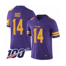 Men's Minnesota Vikings #14 Stefon Diggs Limited Purple Rush Vapor Untouchable 100th Season Football Jersey