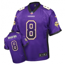 Men's Nike Minnesota Vikings #8 Sam Bradford Elite Purple Drift Fashion NFL Jersey