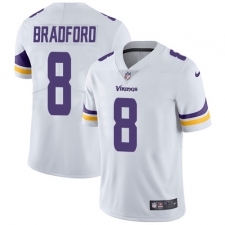 Men's Nike Minnesota Vikings #8 Sam Bradford White Vapor Untouchable Limited Player NFL Jersey