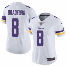Women's Nike Minnesota Vikings #8 Sam Bradford White Vapor Untouchable Limited Player NFL Jersey