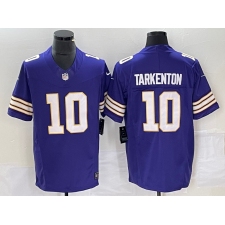 Men's Nike Minnesota Vikings #10 Fran Tarkenton Purple 2023 F.U.S.E. Vapor Limited Throwback Stitched Jersey