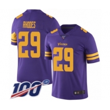 Men's Minnesota Vikings #29 Xavier Rhodes Limited Purple Rush Vapor Untouchable 100th Season Football Jersey