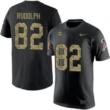 Nike Minnesota Vikings #82 Kyle Rudolph Black Camo Salute to Service T-Shirt