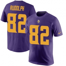 Nike Minnesota Vikings #82 Kyle Rudolph Purple Rush Pride Name & Number T-Shirt