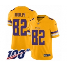 Youth Minnesota Vikings #82 Kyle Rudolph Limited Gold Inverted Legend 100th Season Football Jersey