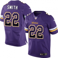 Men's Nike Minnesota Vikings #22 Harrison Smith Elite Purple Home Drift Fashion NFL Jersey