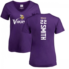 NFL Women's Nike Minnesota Vikings #22 Harrison Smith Purple Backer Slim Fit T-Shirt