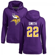 NFL Women's Nike Minnesota Vikings #22 Harrison Smith Purple Name & Number Logo Pullover Hoodie