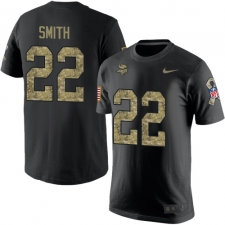 Nike Minnesota Vikings #22 Harrison Smith Black Camo Salute to Service T-Shirt