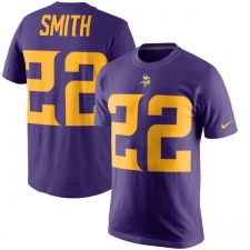 Nike Minnesota Vikings #22 Harrison Smith Purple Rush Pride Name & Number T-Shirt