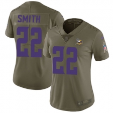 Women's Nike Minnesota Vikings #22 Harrison Smith Limited Olive 2017 Salute to Service NFL Jersey