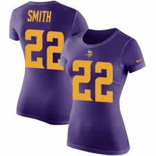 Women's Nike Minnesota Vikings #22 Harrison Smith Purple Rush Pride Name & Number T-Shirt