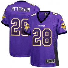Women's Nike Minnesota Vikings #28 Adrian Peterson Elite Purple Drift Fashion NFL Jersey