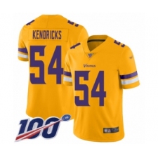 Men's Minnesota Vikings #54 Eric Kendricks Limited Gold Inverted Legend 100th Season Football Jersey