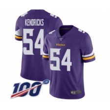 Men's Minnesota Vikings #54 Eric Kendricks Purple Team Color Vapor Untouchable Limited Player 100th Season Football Jersey
