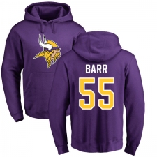 NFL Nike Minnesota Vikings #55 Anthony Barr Purple Name & Number Logo Pullover Hoodie