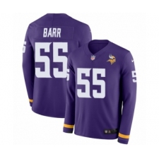 Youth Nike Minnesota Vikings #55 Anthony Barr Limited Purple Therma Long Sleeve NFL Jersey